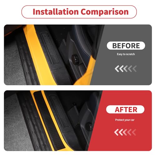 Linskip Door Sill Protector with Anti-Slip Compatible with 2021-2026 Ford Bronco & Bronco Raptor, Texture for Enhanced Grip and Protection - TPE Door Sill Guards for 4 Door Bronco Accessories by Linskip - Used condition - Image 5