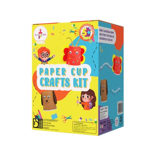Image of Kalakaram Mini DIY Paper Cup Making Craft Kit | DIY on the go | Perfect for Gifting | Birthday Gifting | Return Gift for Parties | Kids Aged 4,5,6,7