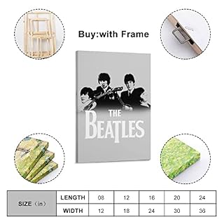 SHUPSY Poster décoratif sur toile The Beatles Black & White Art – Impression moderne pour chambre à coucher – 50 x 75 cm - Les Beatles, Paul McCartney, John Lennon, RIngo Starr, George Harrison SHUPSY Poster décoratif sur toile The Beatles Black & White Art - Impression moderne pour chambre à coucher - 50 x 75 cm – Image 2