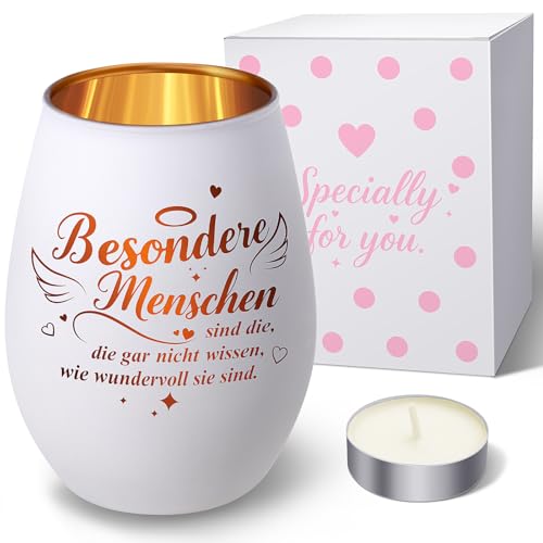 ZASUN Geschenke f&uuml;r Frauen Windlicht mit Gravur Weihnachten, Windlicht Glas Teelichthalter Valentinstagsgeschenk f&uuml;r Freundin, Personalisierte Geburtstag Dankesch&ouml;n Geschenk f&uuml;r Freunde Schwester