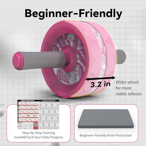 Image of VINSGUIR Ab Roller Wheel, Abs & Core Workout Equipment for Home Gym with Knee Pad Accessories, Abdominal Wheel for Full-body Strength Training
