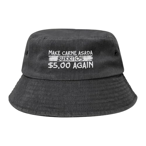 Qauirfe Make Carne Asada Burritos 5 Again Fashion Cowboy Denim Fisherman Hat Outdoor Fishing Cap Sun