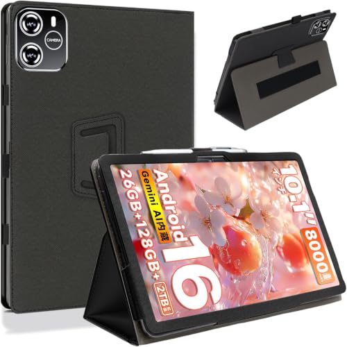 HEFENGKU ���J���^�ی�J�o�[ For TechZen/ByteFlow/Wpawa HT10 �P�[�X�J�o�[ 10�C���` �^�u���b�g �u���b�N | ���� PU ���U�[ TechZen�Ή� �^�u���b�g�J�o�[ Android 10.1�C���` �p�x���� ��
