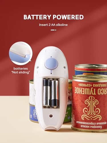Reemix Elektrischer Dosenöffner, Batteriebetrieben, Einhandbedienung, Automatisch & Freihändig, Passt auf fast alle Dosen, Sicherer Schnitt ohne scharfe Kanten (Batterien nicht enthalten) (Blau Grau)