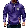 White Hoodie, Casual Pullover Sweatshirt Long Sleeve Quarter Zip Hoody Tops With Kangaroo Pocket Jumpers For Men Sweatshirts Black Fleece Clothes (XXL, Purple) #3