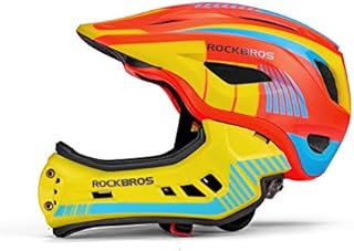 ROCKBROS Kids Full Face Bike Helmet Kids Helmet Toddler Bike Helmets Full Face Protective Safety Helmet for MTB Skateboarding Scooter Roller Skating Cycling