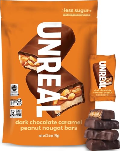 dark chocolate caramel peanut nougat bar