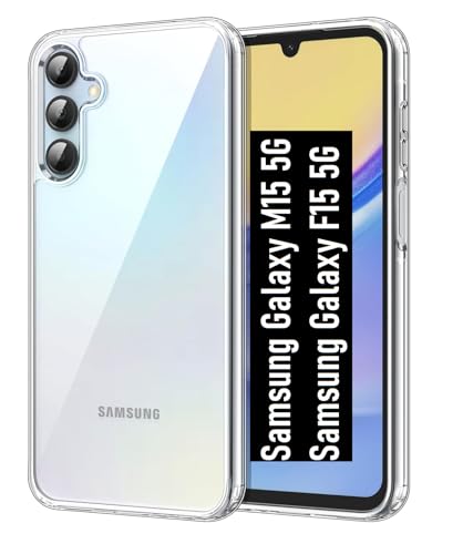 Image of NISHTECH for Samsung Galaxy M15 5G, F15 5G Premium Transparent Hybrid Soft Slim Dust Proof Back Case Cover with Camera Protection