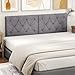 KOMFOTT Wall-Mounted Headboard for Twin Size Bed, Linen Fabric Upholstered Headboard with Adjustable Height, Modern Button-Tufted Padded Headboard for Bedroom, Wall-Mounted Kits Included (Grey,1)