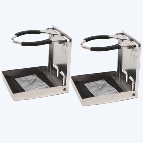 Portavasos Ajustable Plegable Acero Inoxidable 2 Piezas miniatura 4