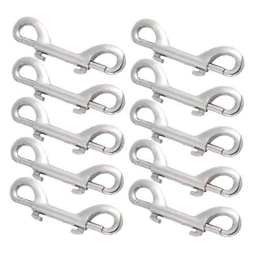 Mousquetons pour laisses en acier robuste : lot de 10 fermoirs rotatifs de sport