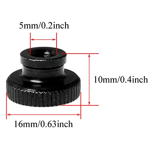 Dzs Elec 10Pcs Knurled Thumb Nuts M5 Black Round Knobs Hand Nuts #TOP4