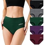FULLLUWAA UNTERHOSEN DAMEN, 5ER PACK DAMEN UNTERWÄSCHE STRETCH BAUMWOLLE HOHER TAILLE, ATMUNGSAKTIV