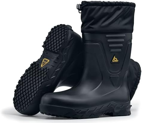 Shoes for Crews Bullfrog Elite, Men's, Women's, Unisex Soft Toe (ST) Work Boots, Slip Resistant, Water Resistant, Black, Men's 10 / Women's 12 | Image 1