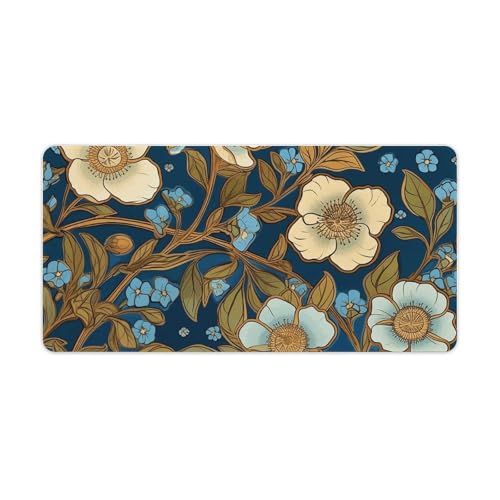 Tapis de souris pour la maison et le bureau grand format décoratif motif feuilles