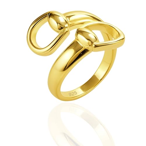Open Horse Bit & Stirrup Rings. Solid 925 Sterling Silver. Adjustable Unisex Equestrian-Inspired Band. Classic & Time Styles