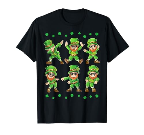 Dancing Leprechauns St Patrick's Day Boys Girls Men Dabbing T-Shirt Small