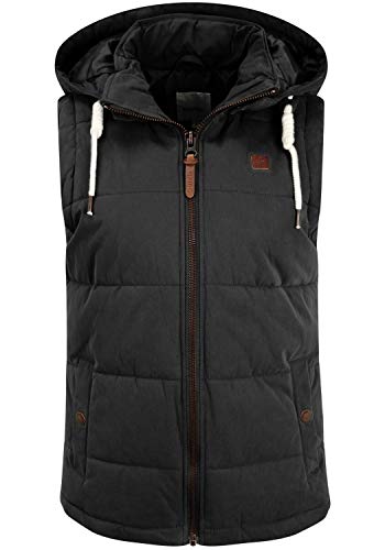 OXMO OXLew Damen Weste Steppweste Outdoor Weste mit Kapuze Eingrifftaschen Baumwollmischung Regular fit, Größe:S, Farbe:Black (799000)