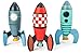 Rocket Construction Toy Set - 18 Pc Wooden Construction Set Builds 3 Rocket Ships - Made with Premium Materials and Craftsmanship - Develops Problem Solving Skills and Imaginative Play - 3+ Years
