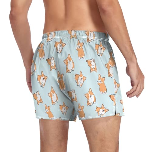 Image of Men's Boxer Shorts Cotton Loose Underwear with Button Fly