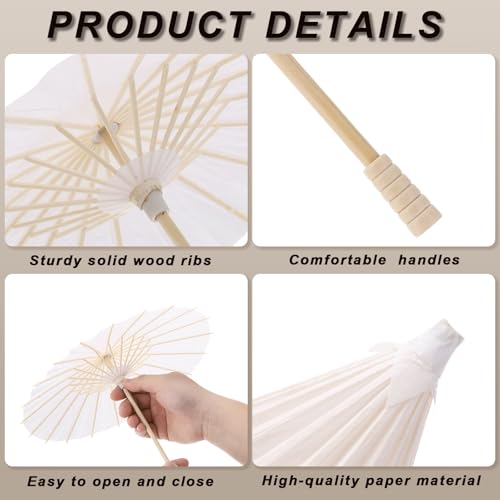 MECCANIXITY 2 Pcs Blue Paper Umbrellas, 12" DIY Oiled Paper Painting Umbrellas for Wedding Decoration, Party Gifts, Crafts by MECCANIXITY - Used condition - Image 3