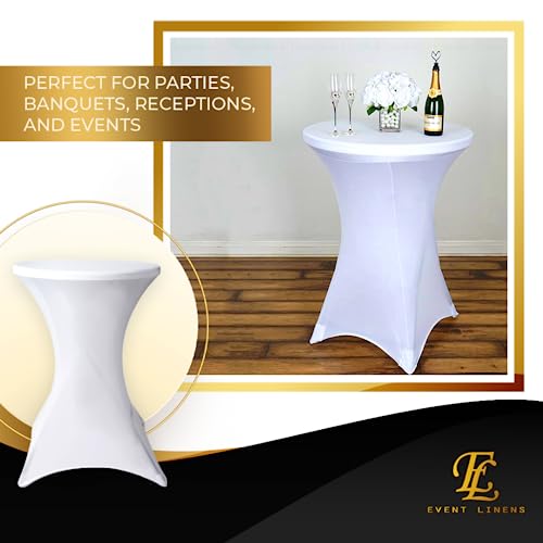 White Spandex Cocktail Table Cover - Fitted High Top Round Table Cloth - Round Tablecloth Covers For Bar Table Pub Table Round Kitchen Table High Top Table Bistro Table - Other Tables And Cocktails #TOP4
