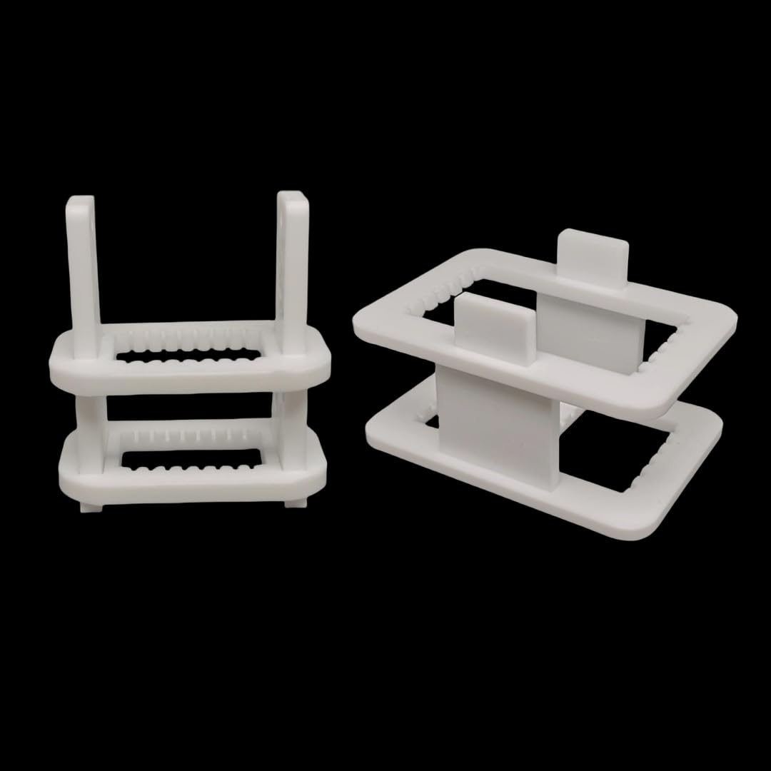 Estante de limpieza de PTFE for oblea de silicona y portaobjetos de vidrio, marco de limpieza de laboratorio Vertical de 5 ranuras, 1 unidad | For 5 Inches Wafers