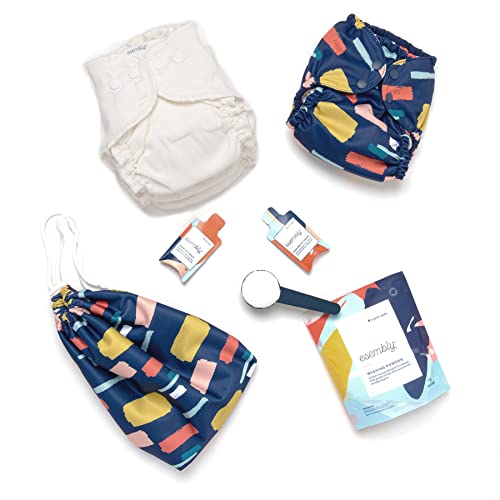 image for Esembly Cloth Diaper Try-It Kit, Starter Set of Organic, Reusable Diap