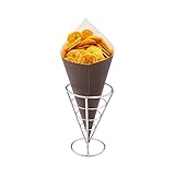 Conetek 11.5-Inch Eco-Friendly Black Finger Food Cones: Perfect for Appetizers – Food-Safe Paper Cone – Disposable and Recyclable – 100-CT – Restaurantware