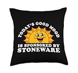 Retro Vintage Ceramic Pottery or Stoneware Throw Pillow