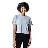 Riley Green Dog in Truck Women's Athletic Heather Crew Neck Short Sleeve Crop Top-Medium #1