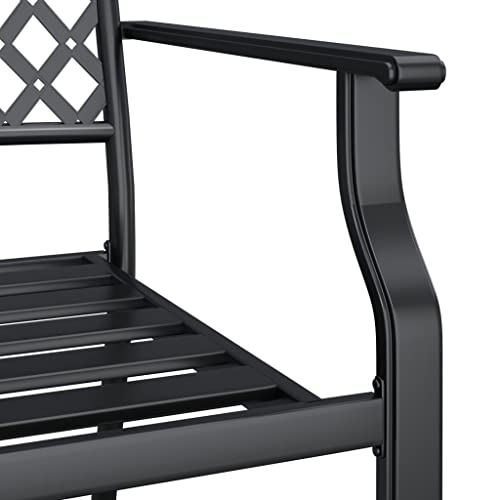 Salon de jardin en acier robuste anthracite table 80 cm style moderne - 7