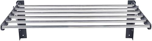 Miniatura 6 de DYRABREST Estante de secado de ropa de montaje en pared, colgador de ropa de baño, estante de secado plegable de acero inoxidable, colgador de ropa