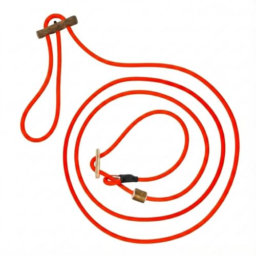 Themahund Biothane Moxonleine lautlos, Zugstopp, 6 mm, 300 cm, Orange