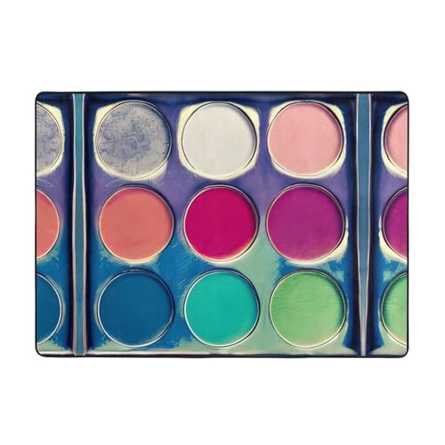 WBQLSL Soft and Fluffy Round Color Palette Printed Rug 80x58