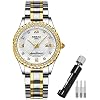 NIBOSI Watches for Women Diamond Luxury Gold Silver Ladies Female Classic Fashion Analog Quartz Waterproof Stainless Dress Luminous Day Date Wife Gifts Wrist Watch