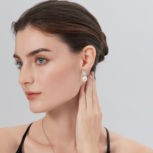 Perle blanche boucle d'oreille jiamiaoi en argent 925 rhodié luxe - 5