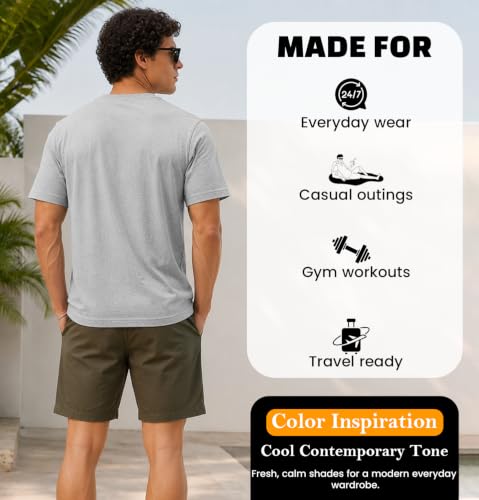 Image of Sleepynuts Men's Everyday Wear Crew Neck Regular Fit T-Shirt | Half Sleeve Solid Plain Casual T-Shirt for Men | Soft Breathable Fabric |