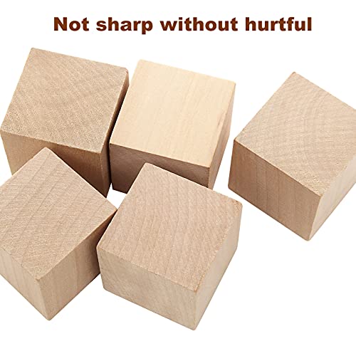 36 Pack 1.5 Inch Wooden Blocks Natural Unfinished Craft Wooden Cubes Plain Square Wooden Birch Blocks For Crafting Diy Projects Painting Decorating Puzzle Making #TOP3