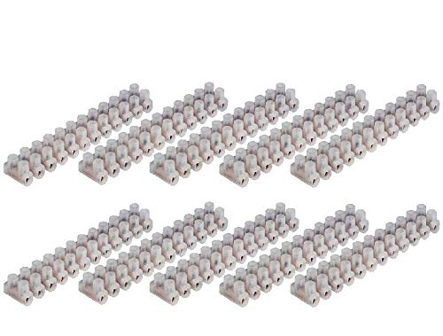 Image of K M Electronics® 10 X 12 Way 5A 5 AMP Strip Connector Electrical Wire Terminal Choc Block