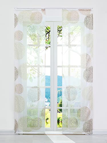 ESLIR Schiebegardinen Set 2er Flächenvorhänge Gardinen mit Klettband...