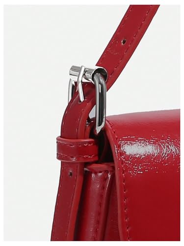 Image of Verdusa Women's Y2K Trendy Purse Boho Bags Faux Oiled Leather Tote Handbag Flap Underarm Shoulder Bag