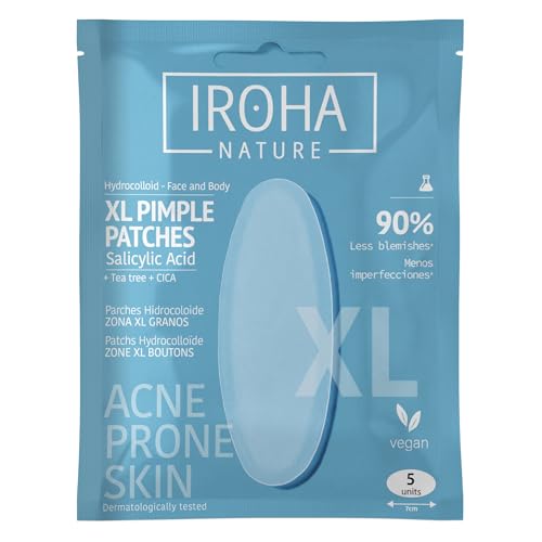 IROHA NATURE - Parches SOS Granos XL (5 Unidades) | Cosmética Coreana para Acné Corporal y Facial | Cubre Múltiples Imperfecciones | Piel Tendencia Acneica