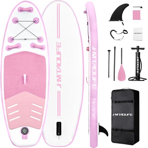Kids Inflatable Stand Up Paddle Board, Kid Paddle Board with SUP Accessories, Anti-Slip EVA Deck, 7’6’’Child SUP for Kids & Youth