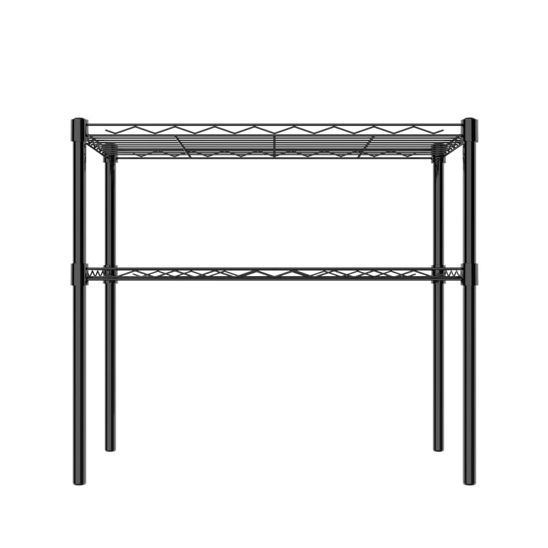 Image of 2-Shelves Microwave Compact Heavy Duty Steel Storage Rack | Multipurpose Shelving Unit for Kitchen, Home & Utility