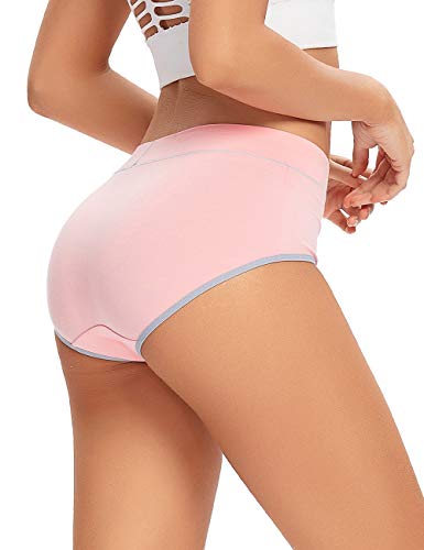Image of POKARLA Women's Cotton Stretch Underwear Briefs Ladies Mid Rise No Muffin Top Hipster Panties Multipack