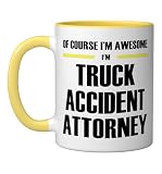 The Original Awesome Truck Accident Attorney Ceramic Mug, Yellow/White