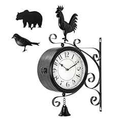 MODE HOME Vintage Wall Clock with Interchangeable Rooster Bird and Bear Designs, Double Sided item photo MODE HOME Vintage Wall Clock with Interchangeable Rooster Bird and Bear Designs, Double Sided item