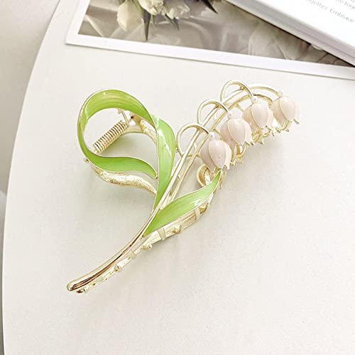 Lily Of The Valley Flower Hair Clips, Non-Slip Large Metal Hair Clip, Elegant Orchid Hair Clip, Flower Fashion Hair Accessories For Numerous Categories Of Hair (Pack Of Pink) #TOP22