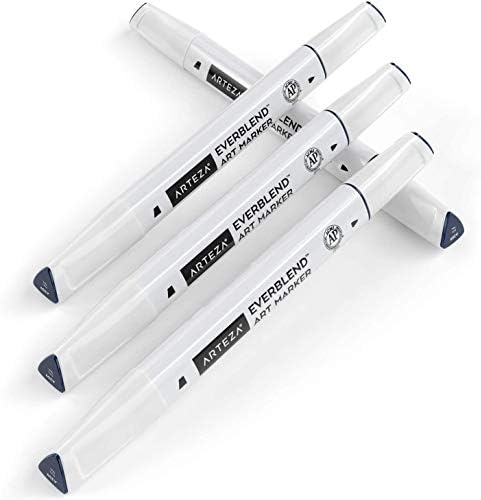 ARTEZA Everblend Art Markers, Set of 60 Colors, Sketch Markers with Dual Tips (Fine and Broad Chisel) for Painting, Coloring, Sketching and Drawing Include Organizer Case with 72 Slots